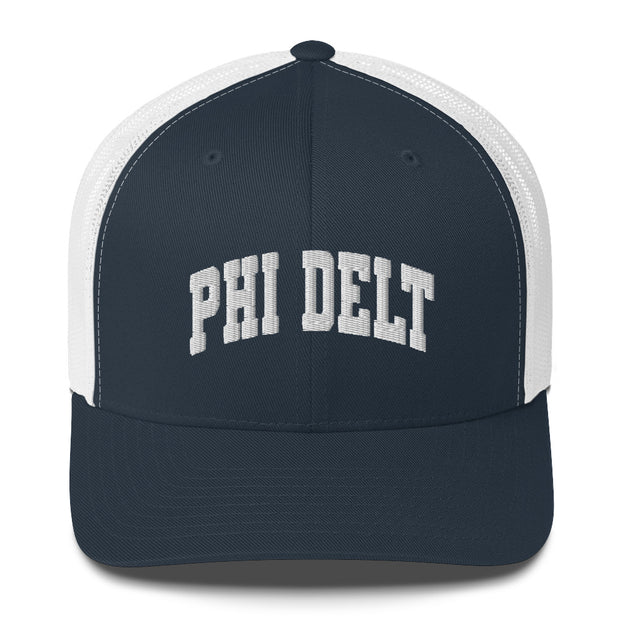 Phi Delt Arch Letters Mesh Trucker Hat