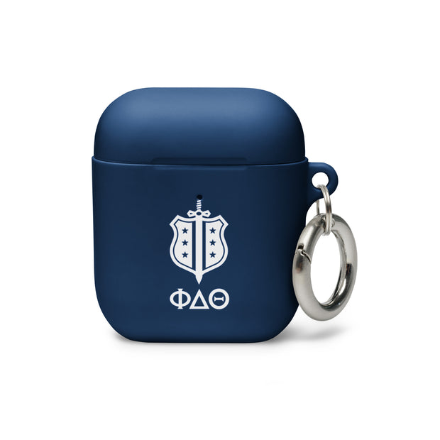 Phi Delt Navy Badge & Letters Rubber Case for AirPods®