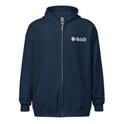 Phi Delt Badge & Letters Zip-Up Embroidered Hoodie