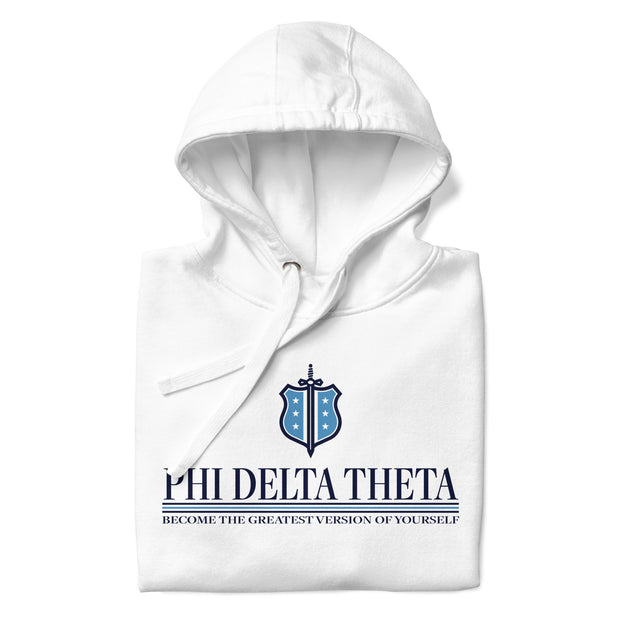 Phi Delt Stacked Badge Hoodie - White