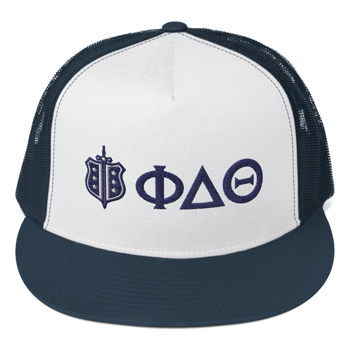 Phi Delt Badge & Letters Mesh Trucker Hat