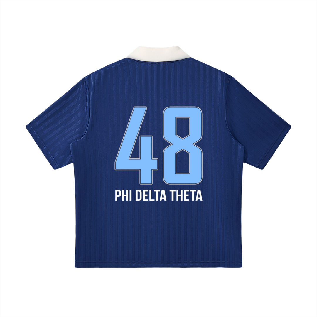 Phi Delt Contrast Collar Striped Soccer Jersey