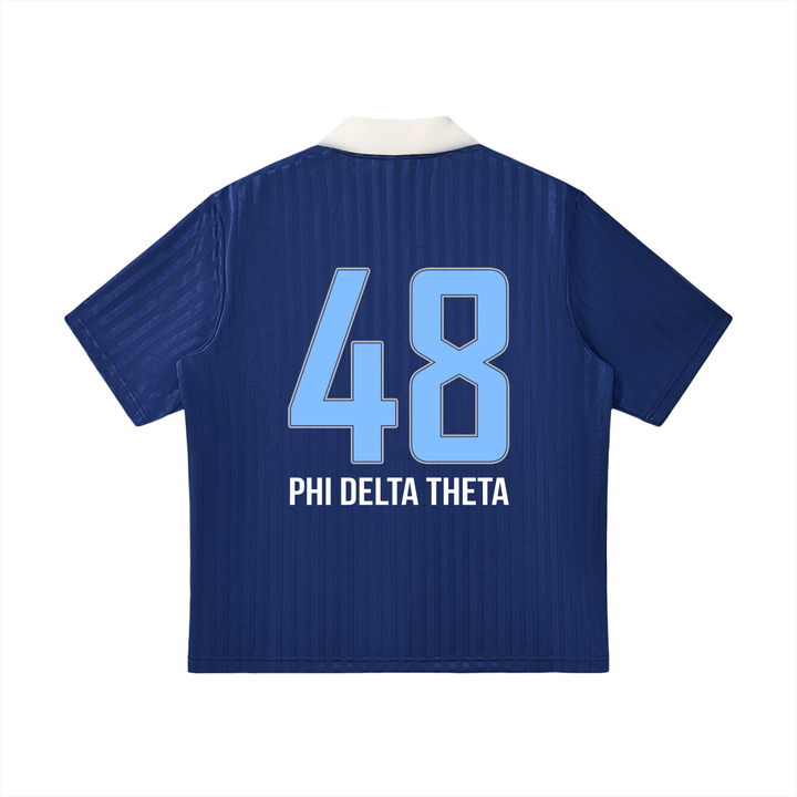 Phi Delt Contrast Collar Striped Soccer Jersey