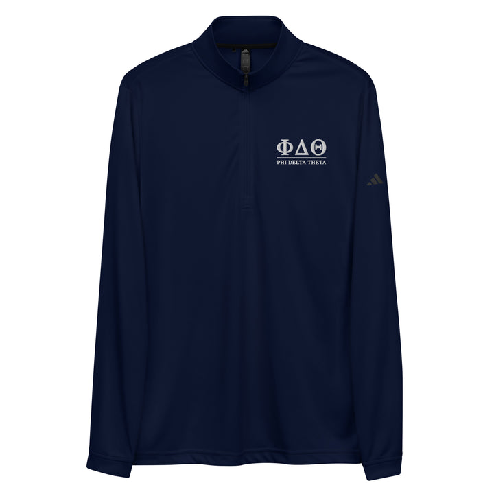 Phi Delt Adidas Classic Letters Quarter Zip in Navy