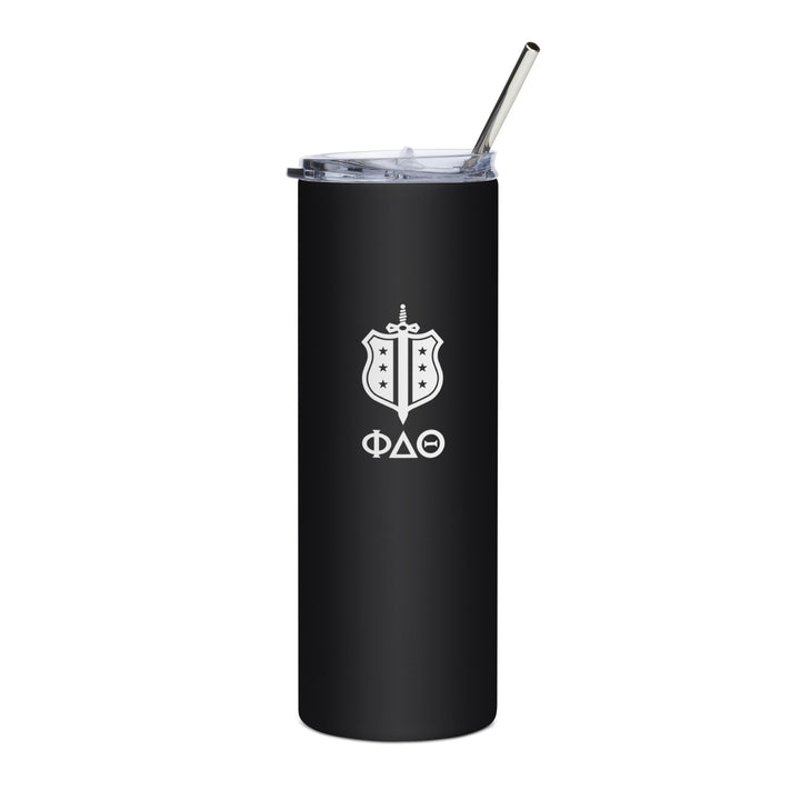 Phi Delt Badge & Letters Stainless Steel Tumbler