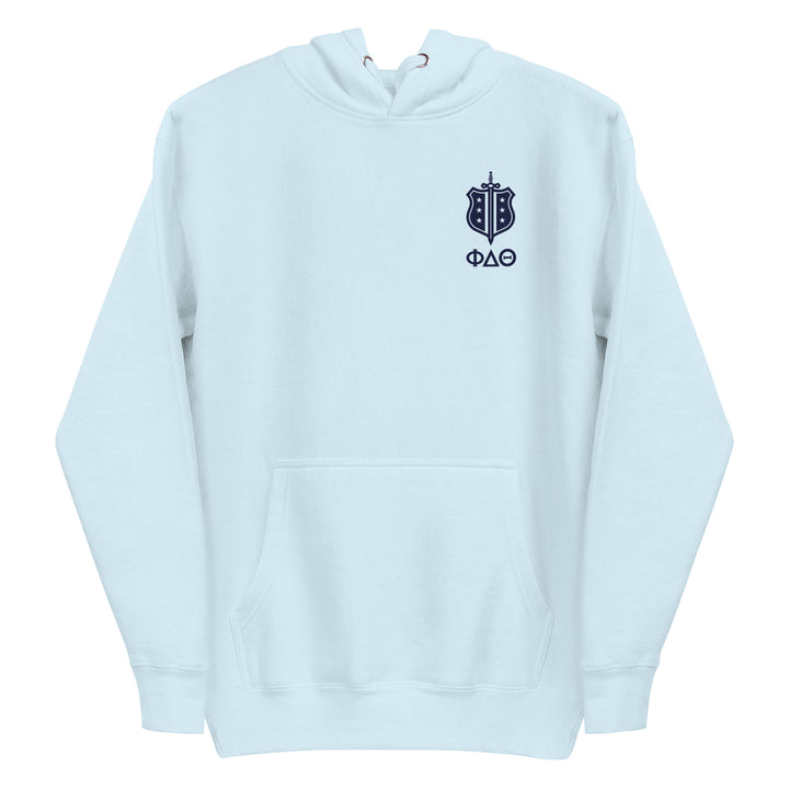 Phi Delt Bold Badge Hoodie - Light Blue