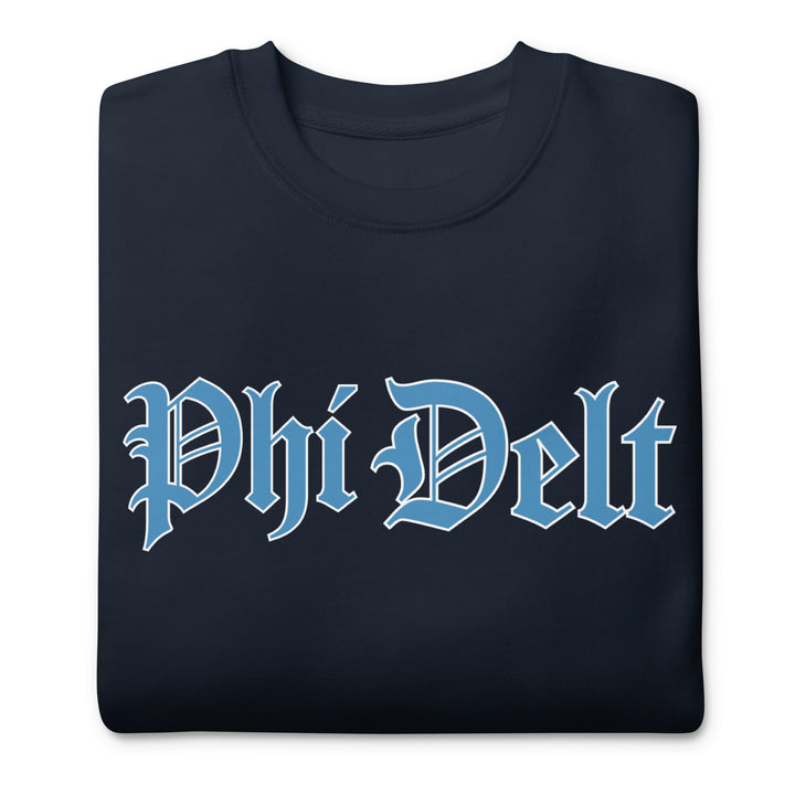 Phi Delt Blackletter Crewneck - Navy